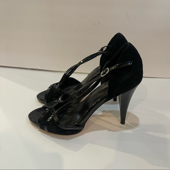 WHITE HOUSE BLACK MARKET Lyon Suede Patent Heels 8.5 - Picture 2 of 8